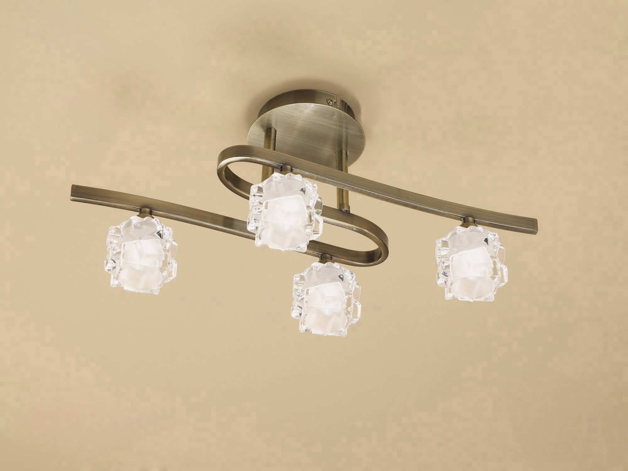 Ice Antique Brass Ceiling Lights Mantra Semi Flush Fittings